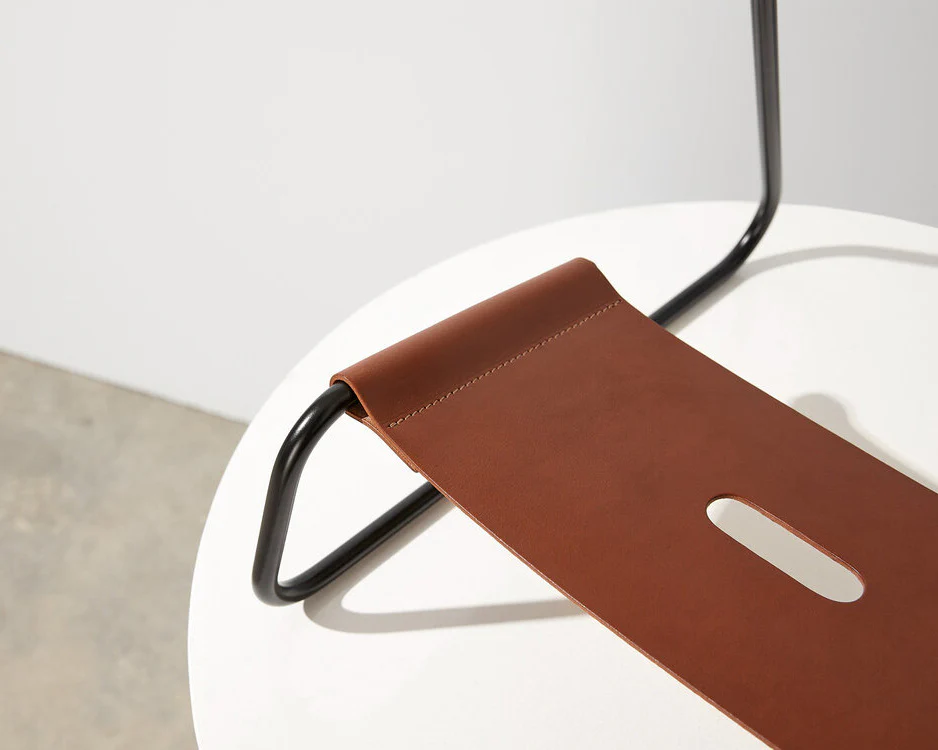 MINIM Sling Guitar Stand Tan Leather/Black Frame - Image 4