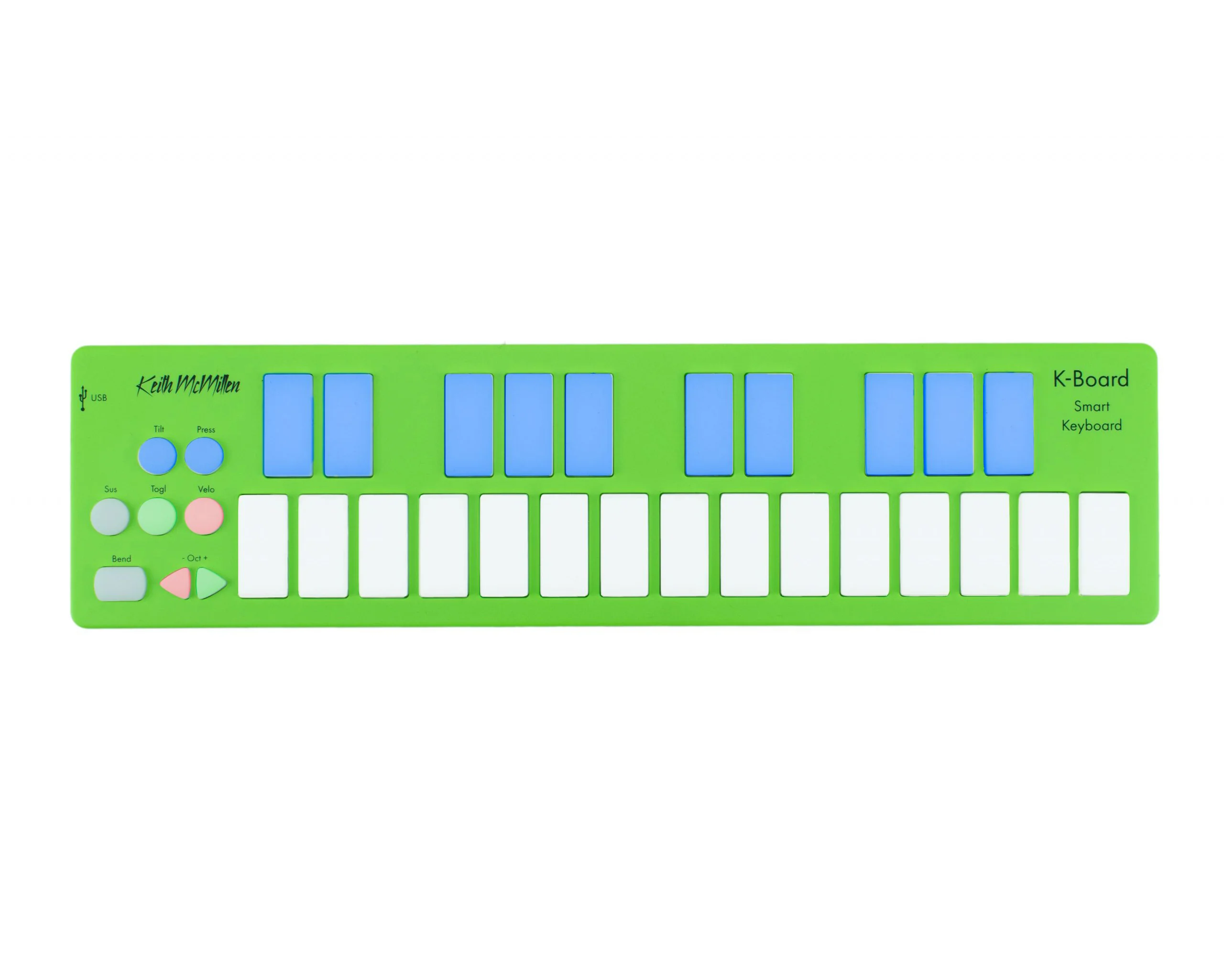 Muse Kinetics K-Board-C Mini MPE MIDI Keyboard Controller - Lime
