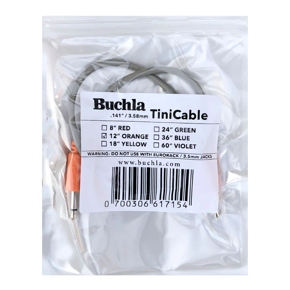 Buchla TiniCable - 12 inch length (Orange Barrels) - Image 2
