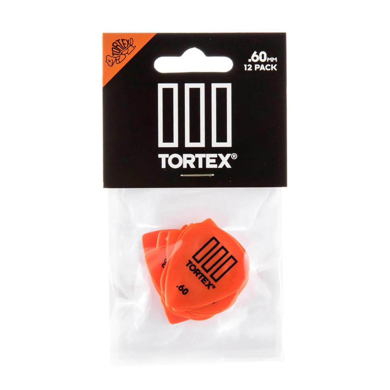 Jim Dunlop Tortex T3 Orange .60mm Guitar Picks Player Pack (pack of 12) - Image 2
