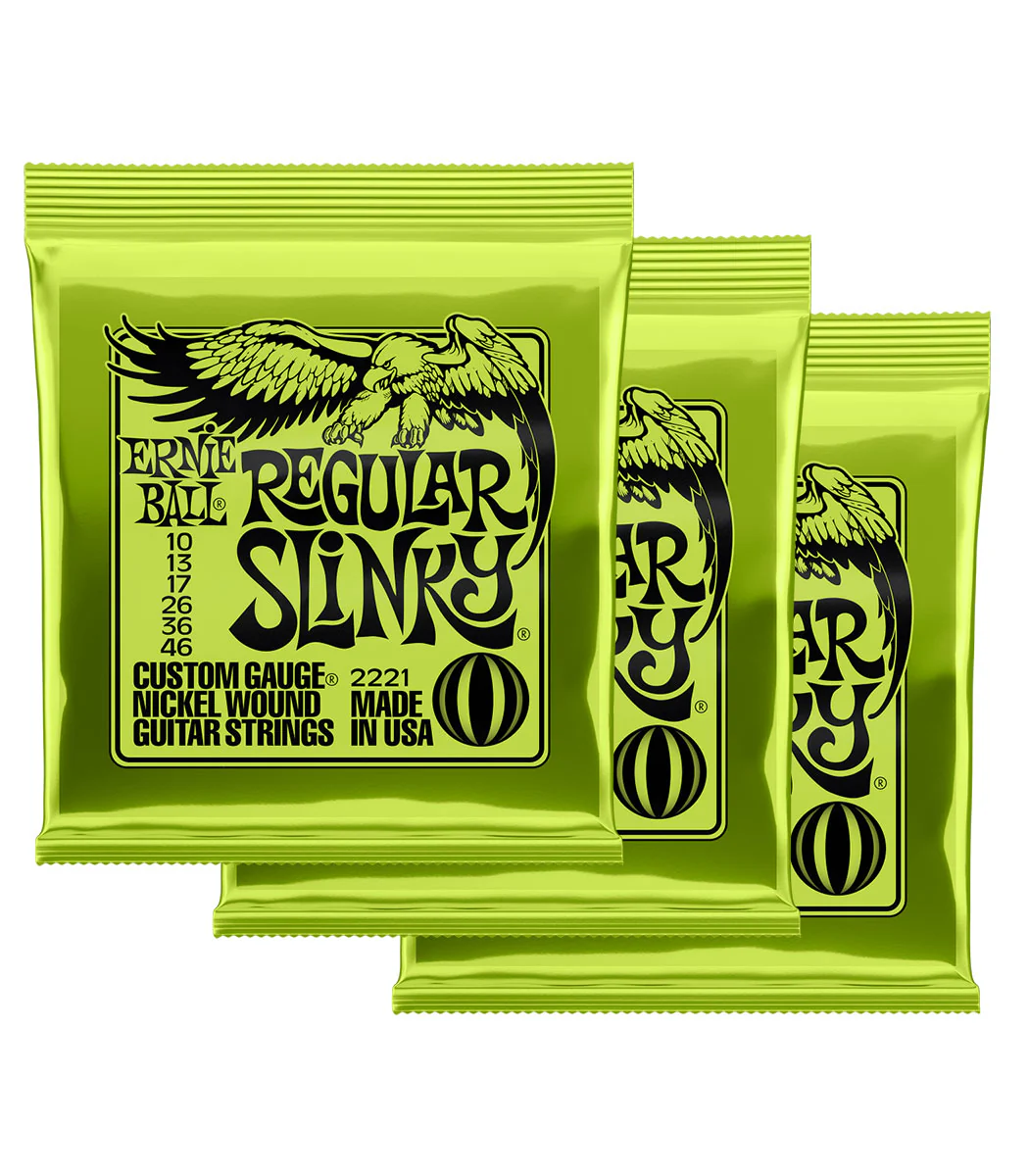 Ernie Ball 3 Pack Regular Slinky Nickel Wound Electric Guitar Strings - 10-46 Gauge - Image 2