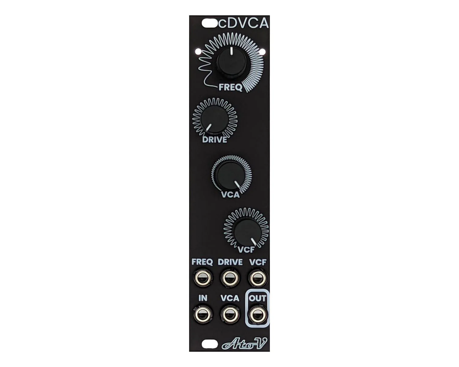 AtoVProject cDVCA Eurorack Waveshaper/VCA/VCF Module - Black