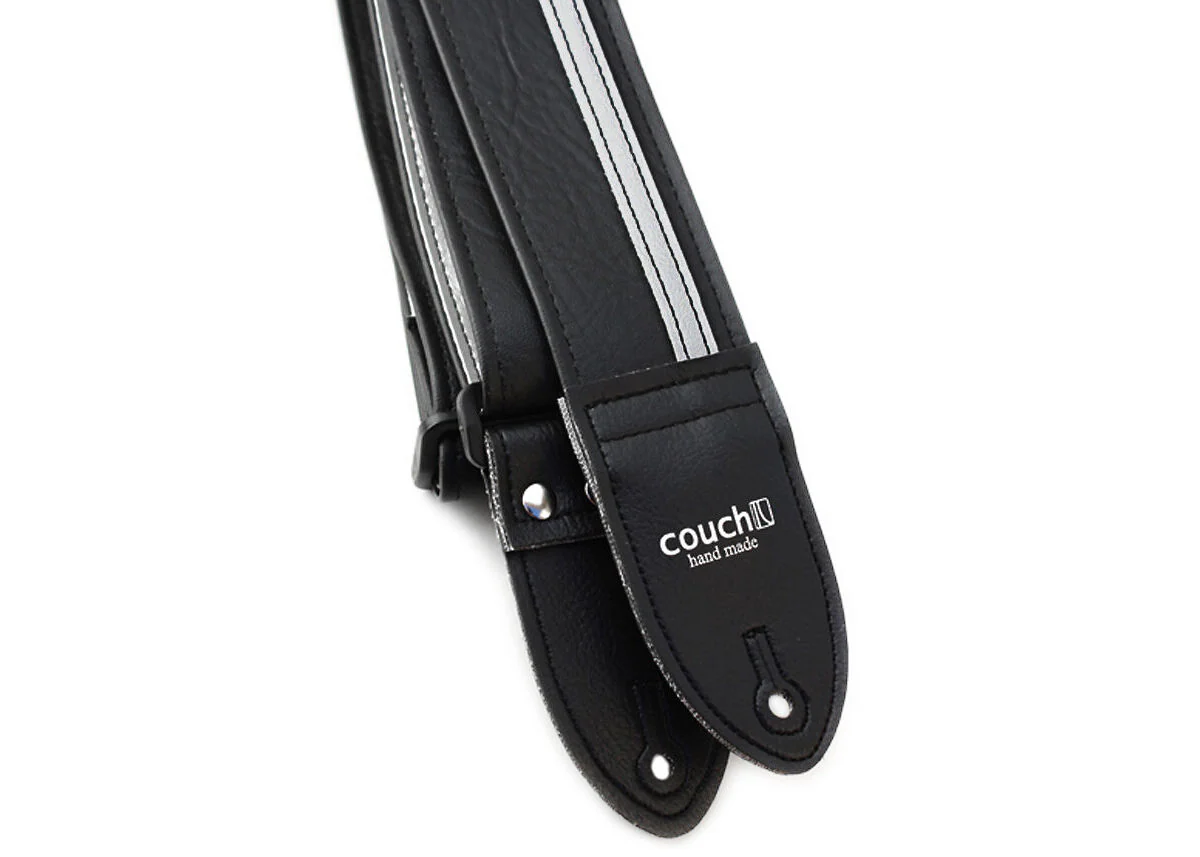 Couch Straps Black with Silver Racer X Guitar Strap - Image 2
