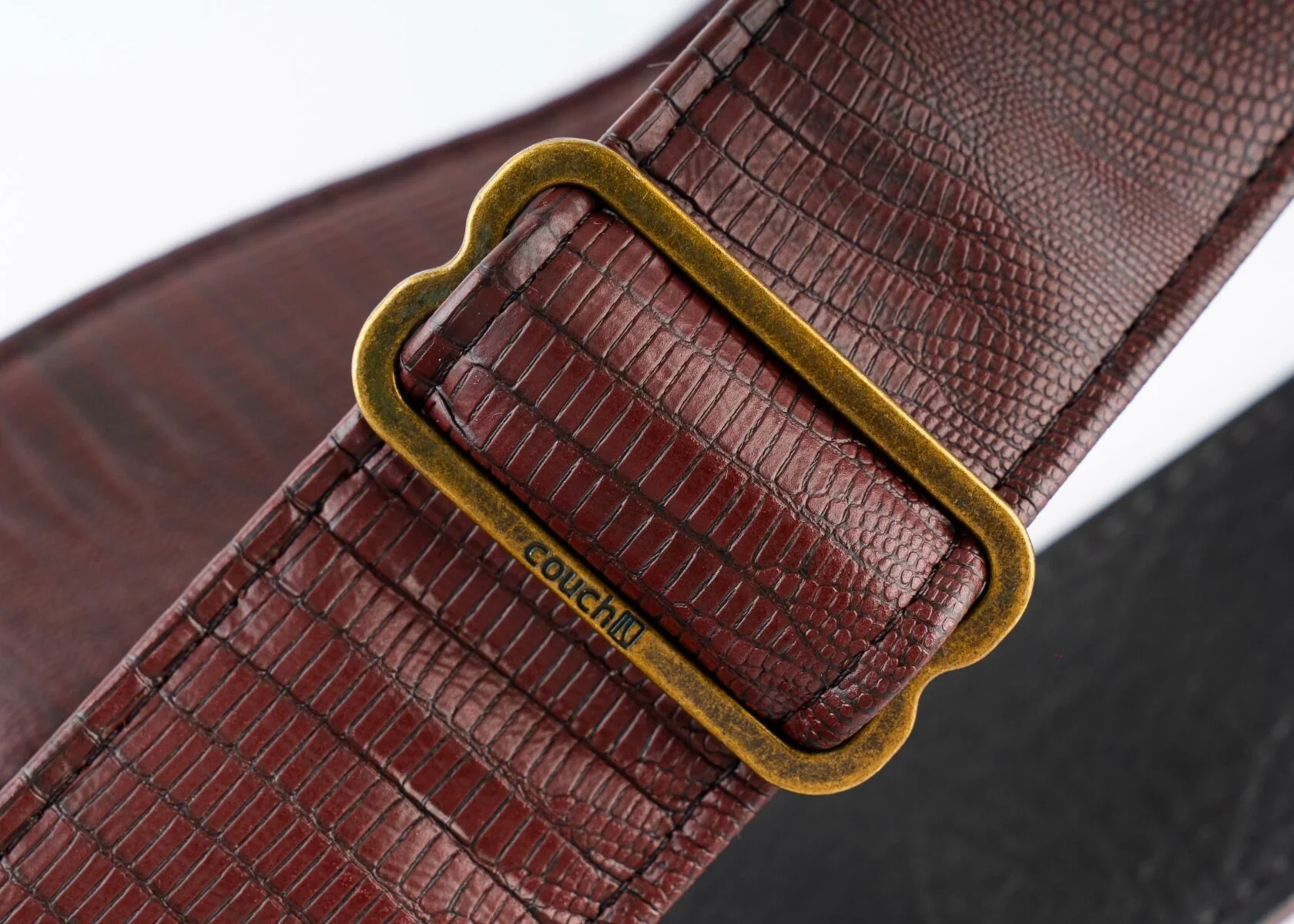 Couch Straps Oxblood Faux Lizard Skin Guitar Strap - Image 5