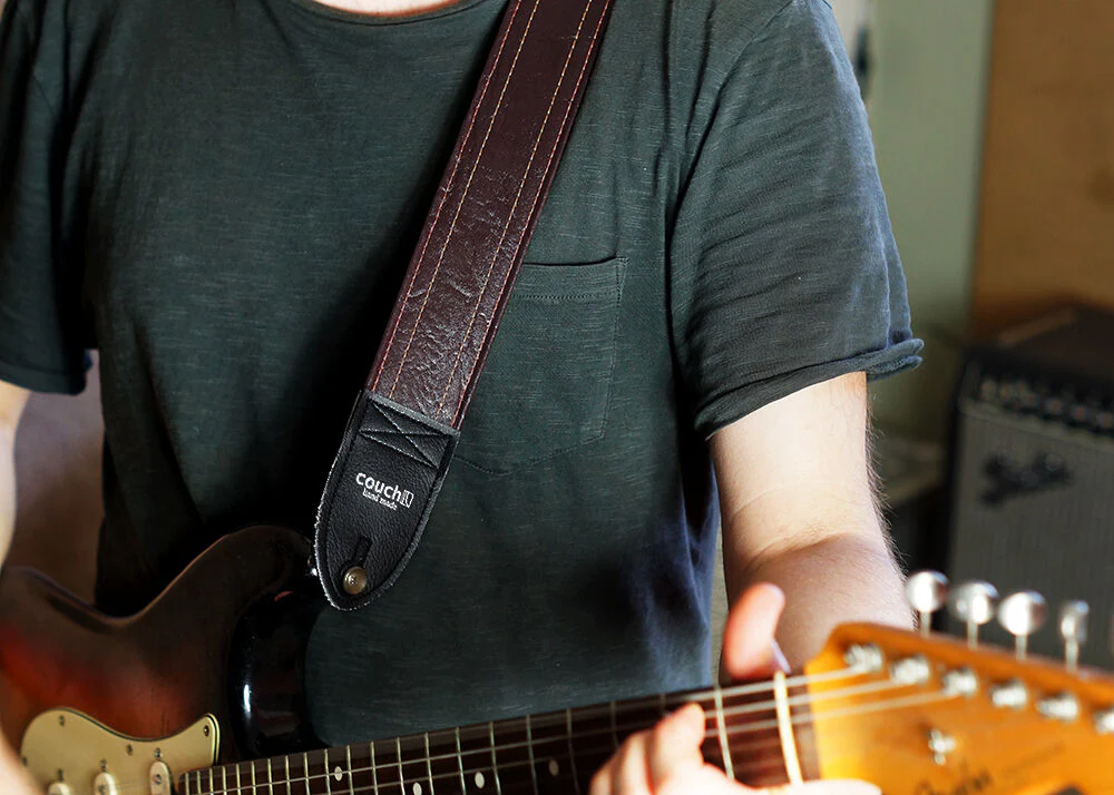 Couch Straps The Dark Walnut Vintage Cadillac Sunburst Deadstock Luggage Guitar Strap - Image 6