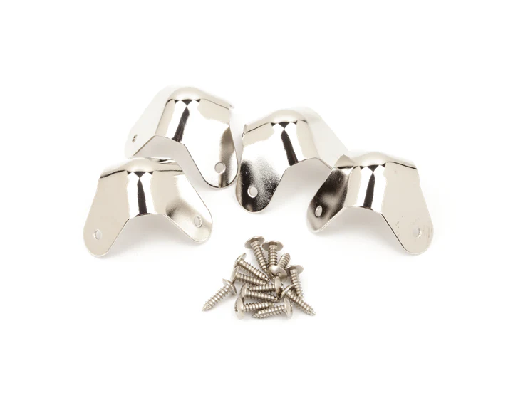4 x Fender Pure Vintage 3-Screw Mount Amplifier Corners - Nickel