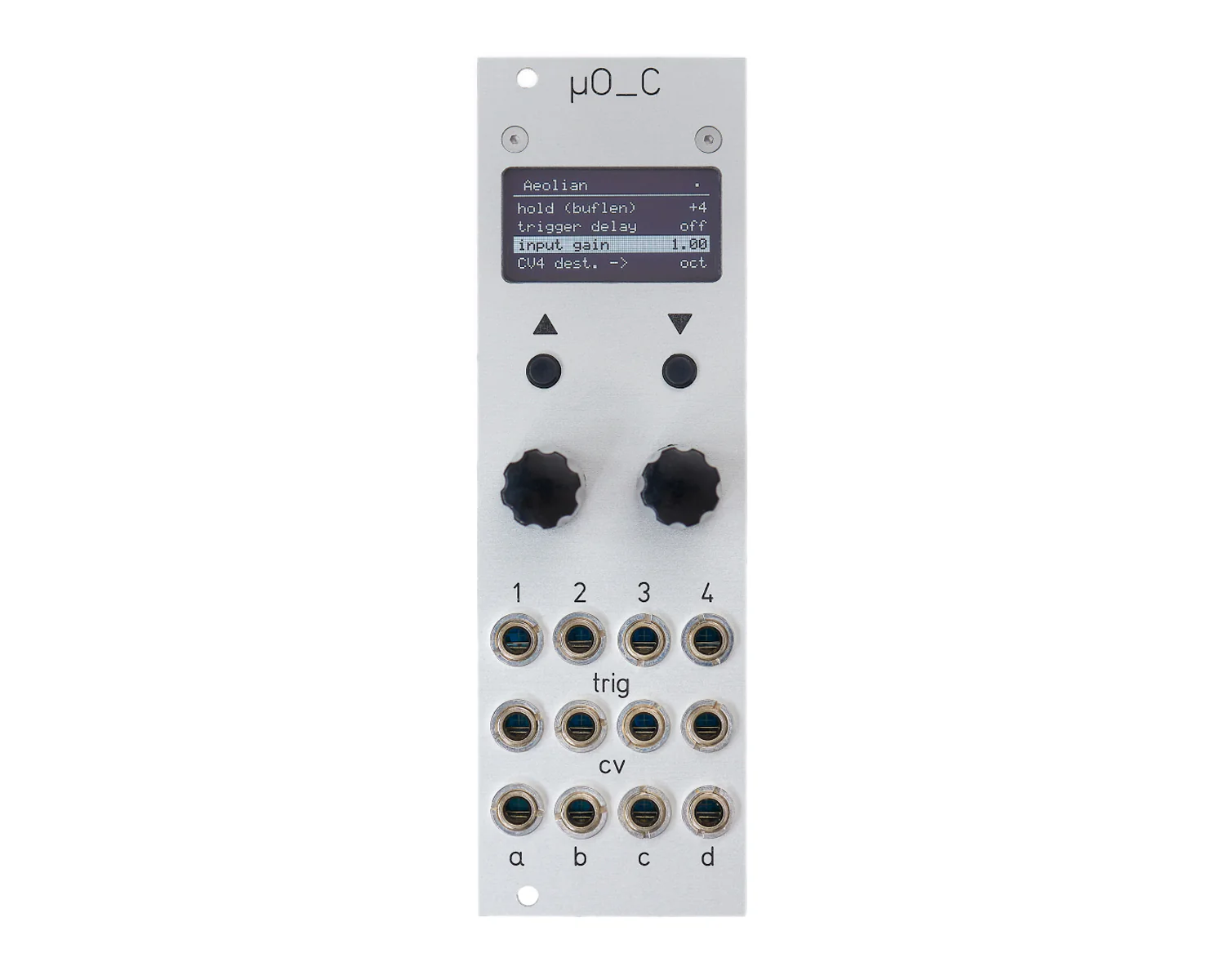 Michigan Synth Works uO_C Micro Ornament and Crime - Silver with Clear Display