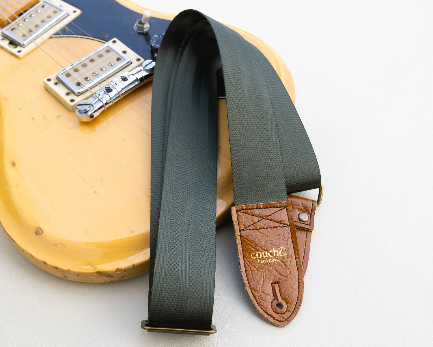 Couch Straps Forest and Buckskin Seatbbelt Guitar Strap