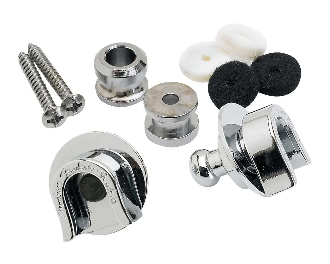 Fender Security Strap Locks & Buttons - Chrome
