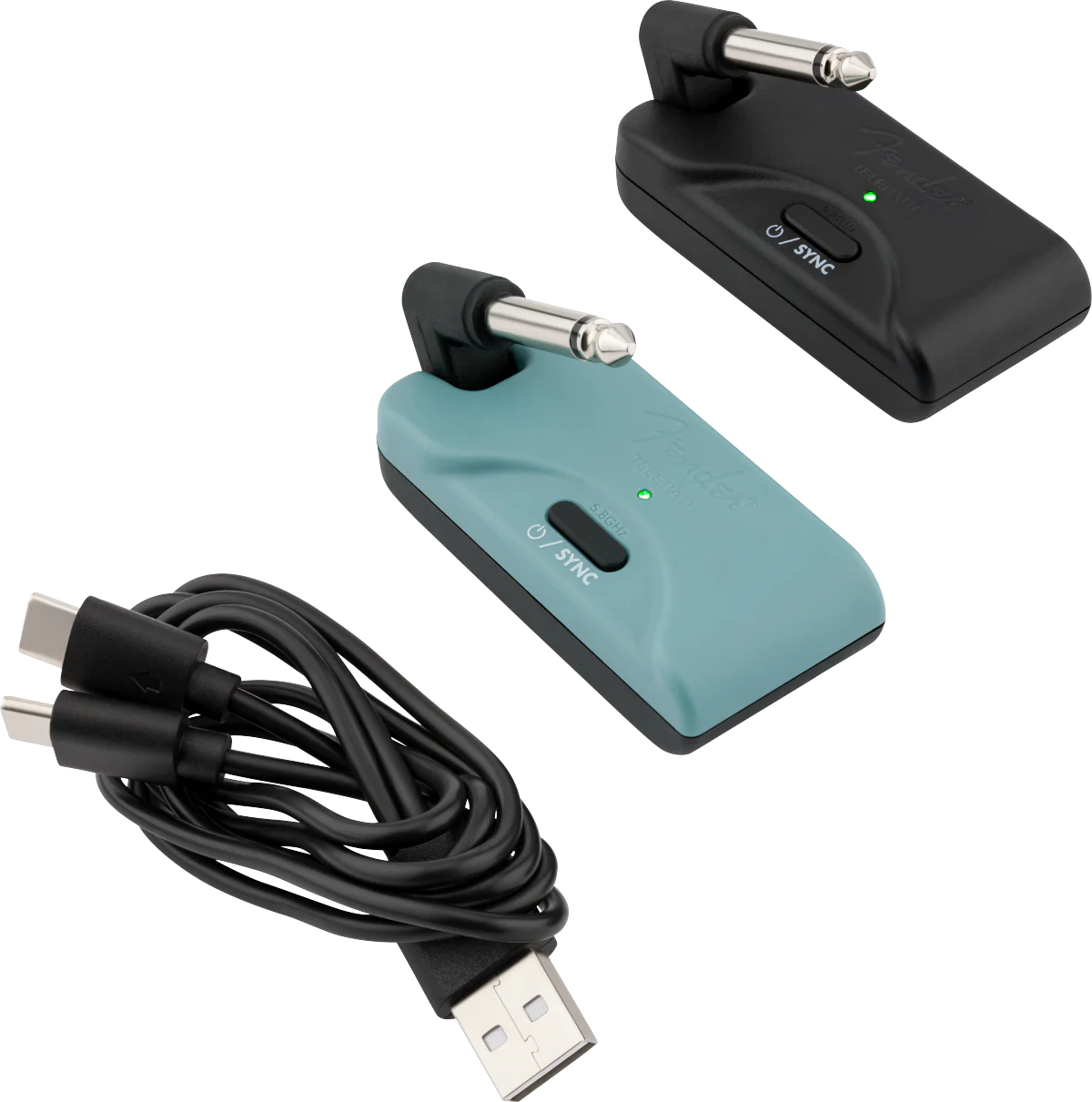 Fender Telepath Wireless System, Mystic Ice Blue and Black - Image 2