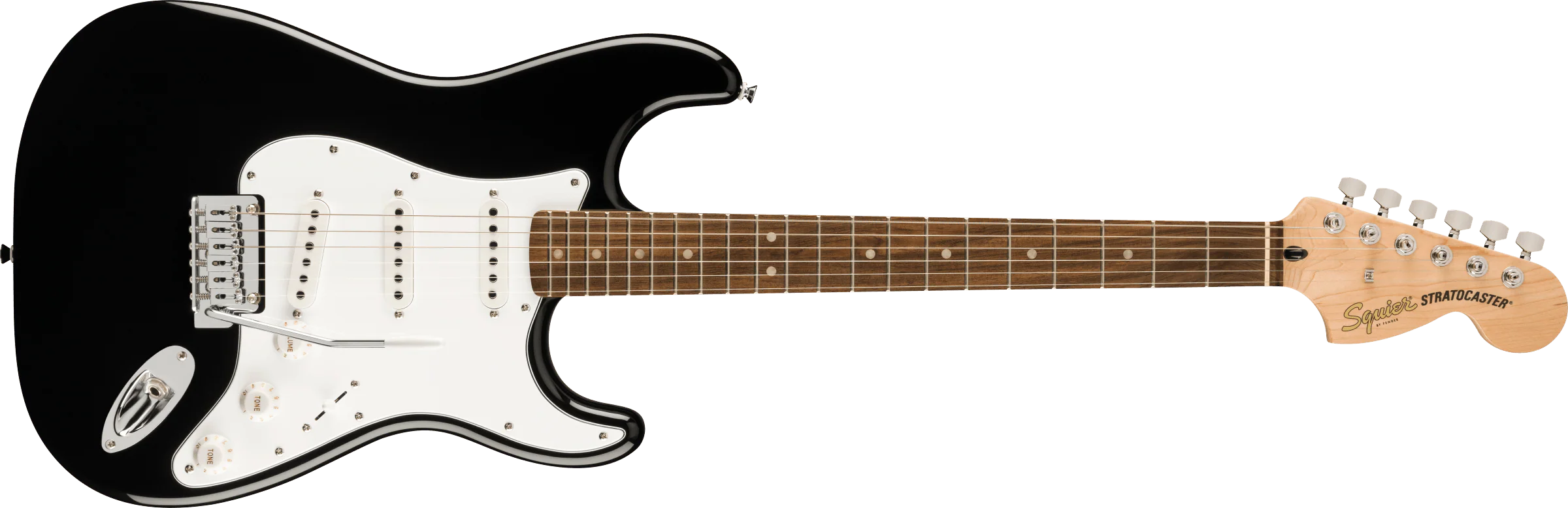 Fender Squier Affinity Series Stratocaster Mustang Micro Pack, Laurel Fingerboard, Black, Gig Bag - Image 3