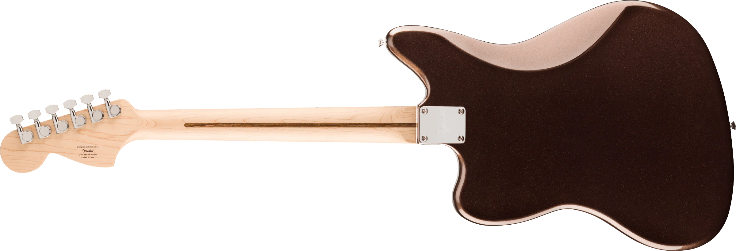 Fender Squier Affinity Series Jaguar, Maple Fingerboard, White Pickguard, Mystic Metallic Brown - Image 5