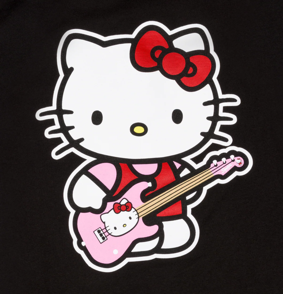 Fender Hello Kitty Back Logo Tee, Black, S - Image 3