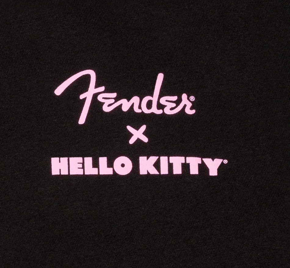 Fender Hello Kitty Back Logo Tee, Black, S - Image 4