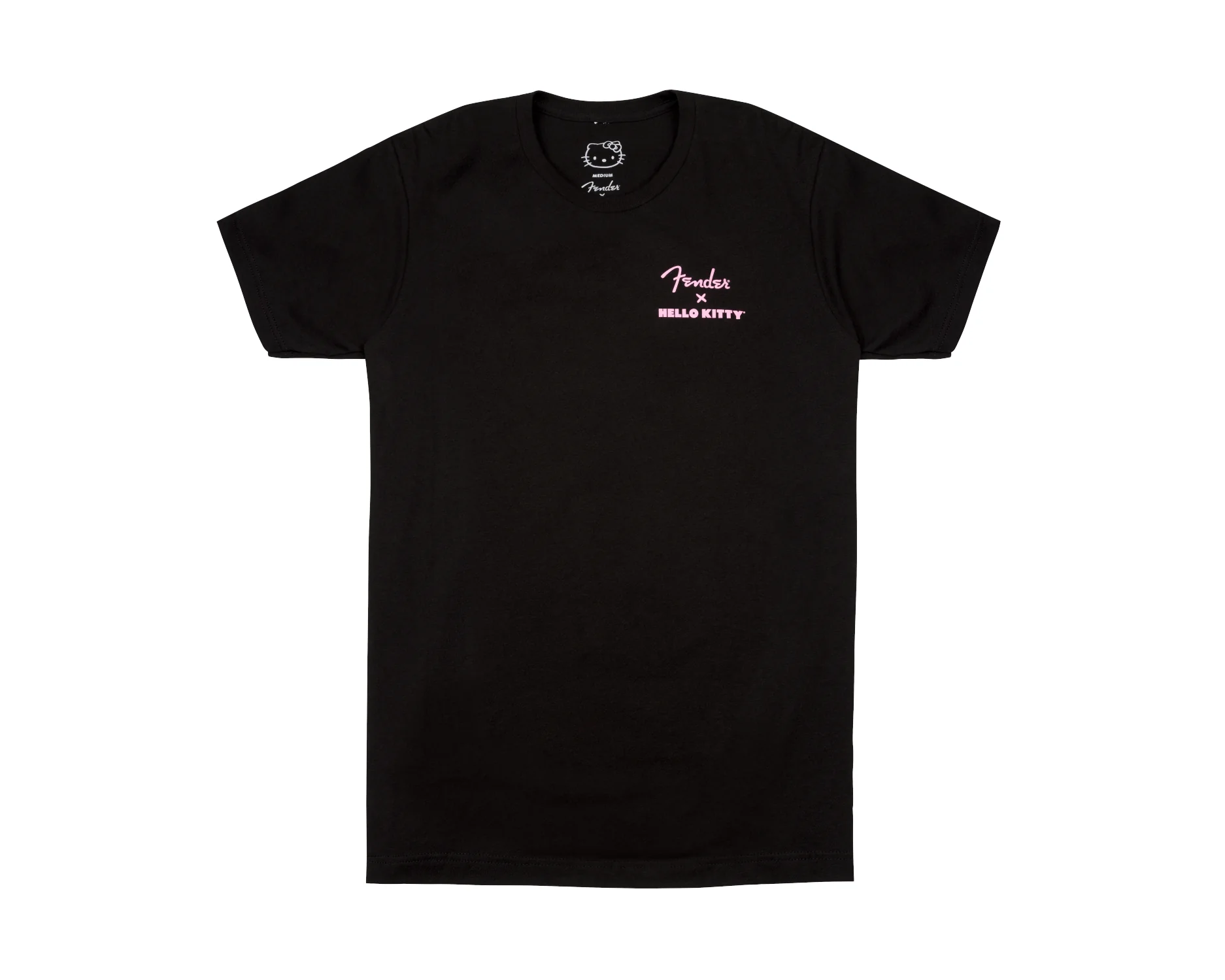 Fender Hello Kitty Back Logo Tee, Black, M