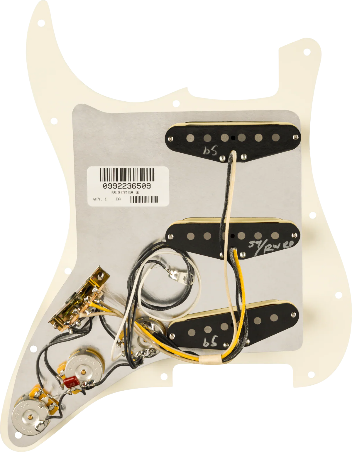 Fender Pre-Wired Strat Pickguard Pure Vintage '59 w/RWRP Midde - Image 2