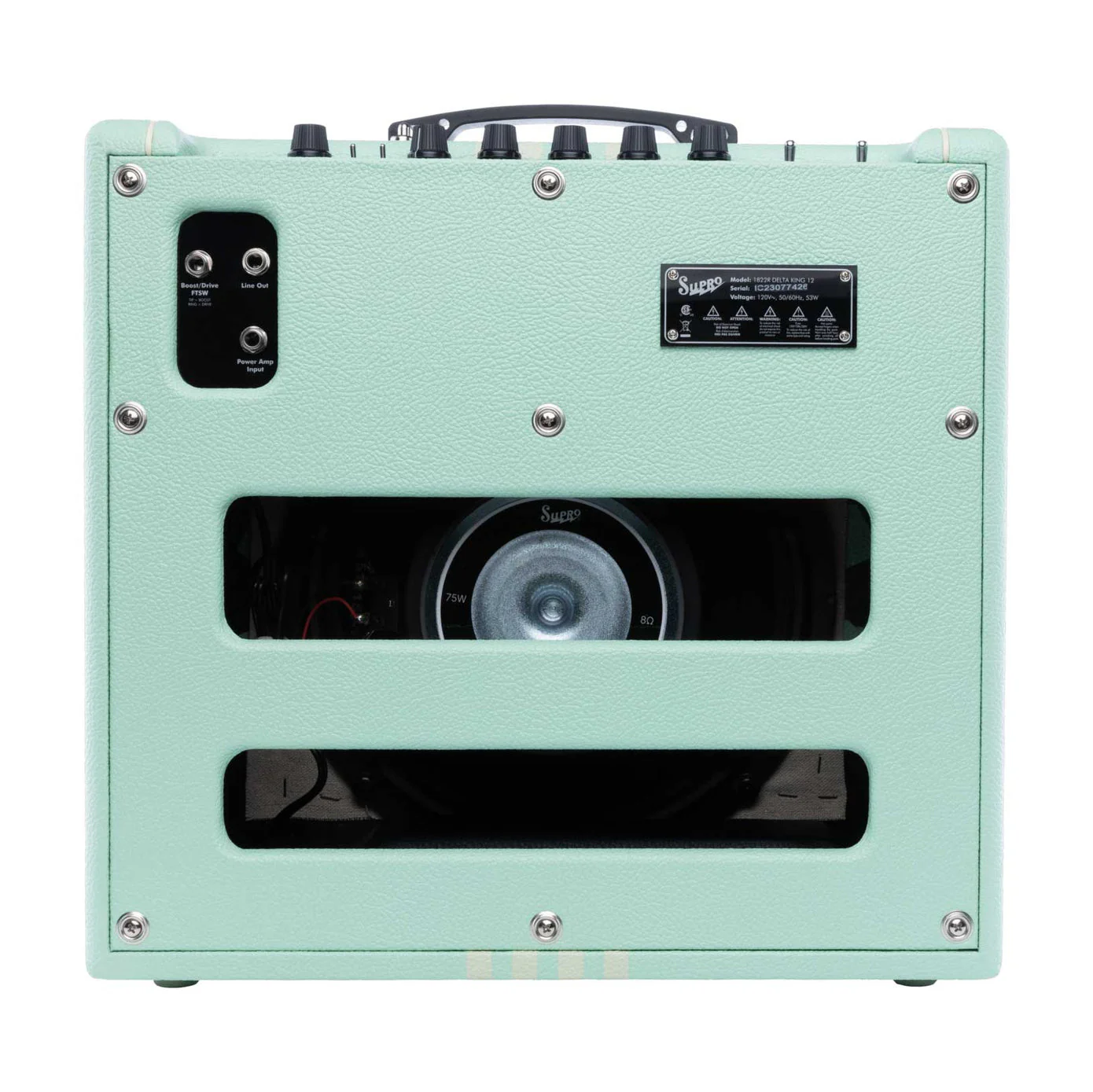 Supro Delta King 12 Guitar Amplifier - Seafoam/Cream - Image 5