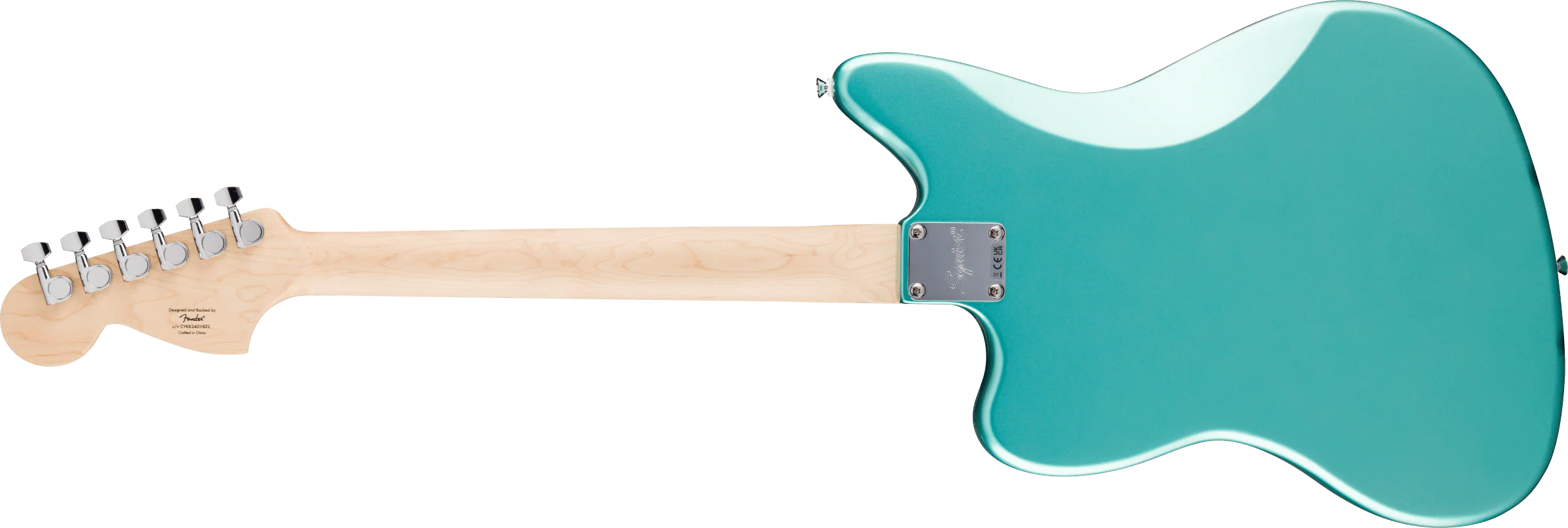 Fender Squier FSR Affinity Series Jaguar Laurel Fingerboard White Pickguard Mystic Surf Green - Image 5