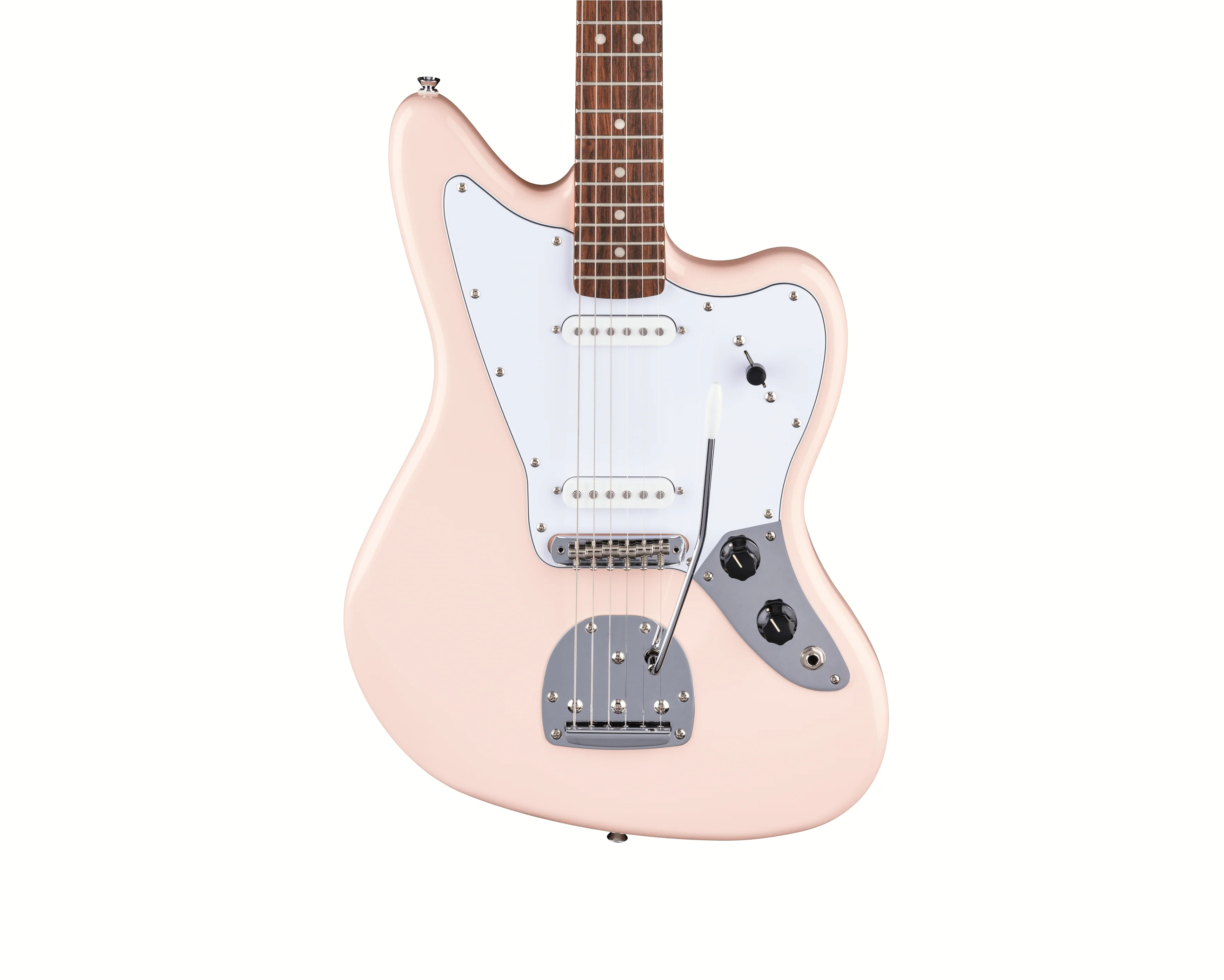 Fender Squier FSR Affinity Series Jaguar Laurel Fingerboard White Pickguard Matching Headstock Shell Pink