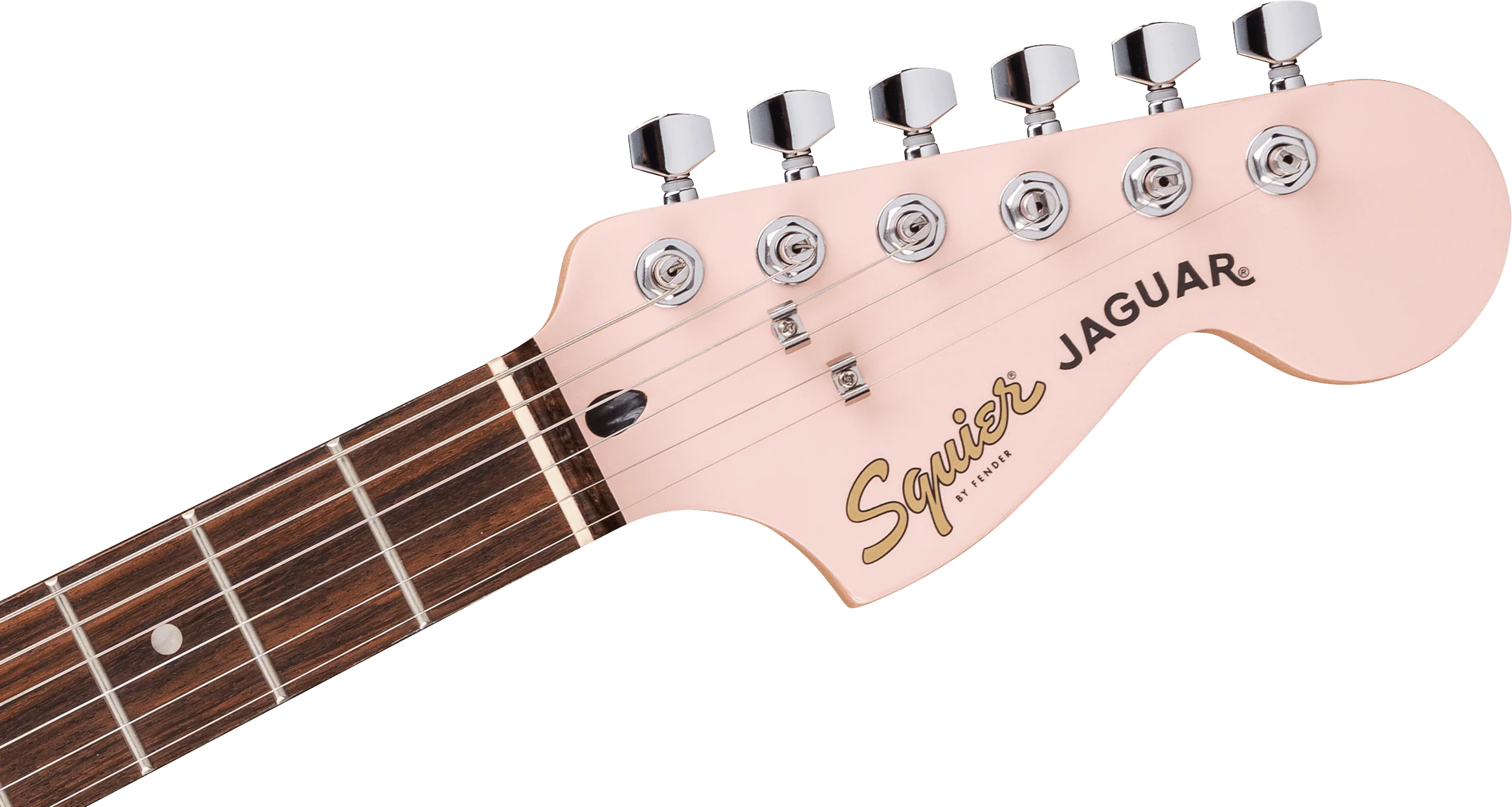 Fender Squier FSR Affinity Series Jaguar Laurel Fingerboard White Pickguard Matching Headstock Shell Pink - Image 2