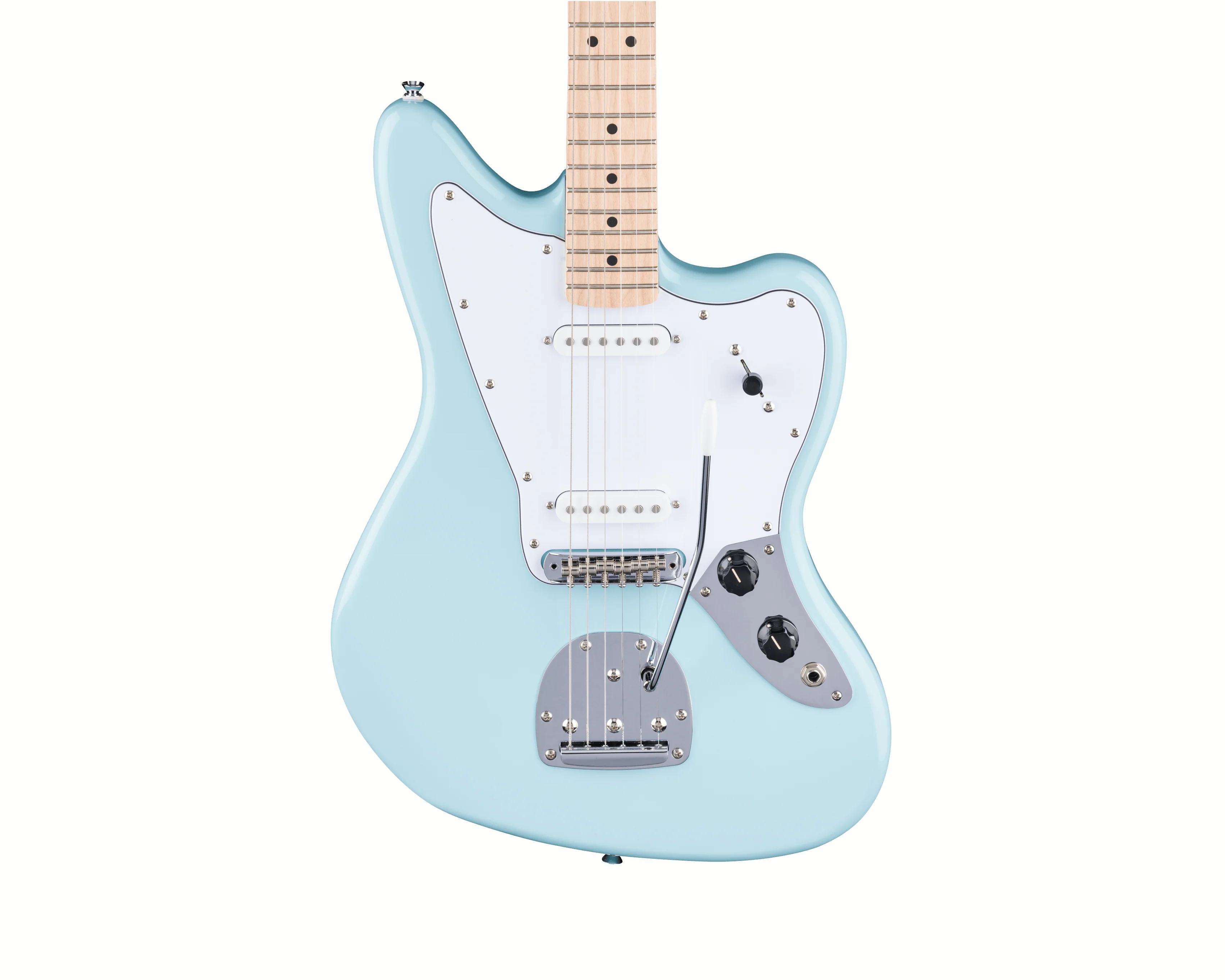 Fender Squier FSR Affinity Series Jaguar Maple Fingerboard White Pickguard Matching Headstock Daphne Blue
