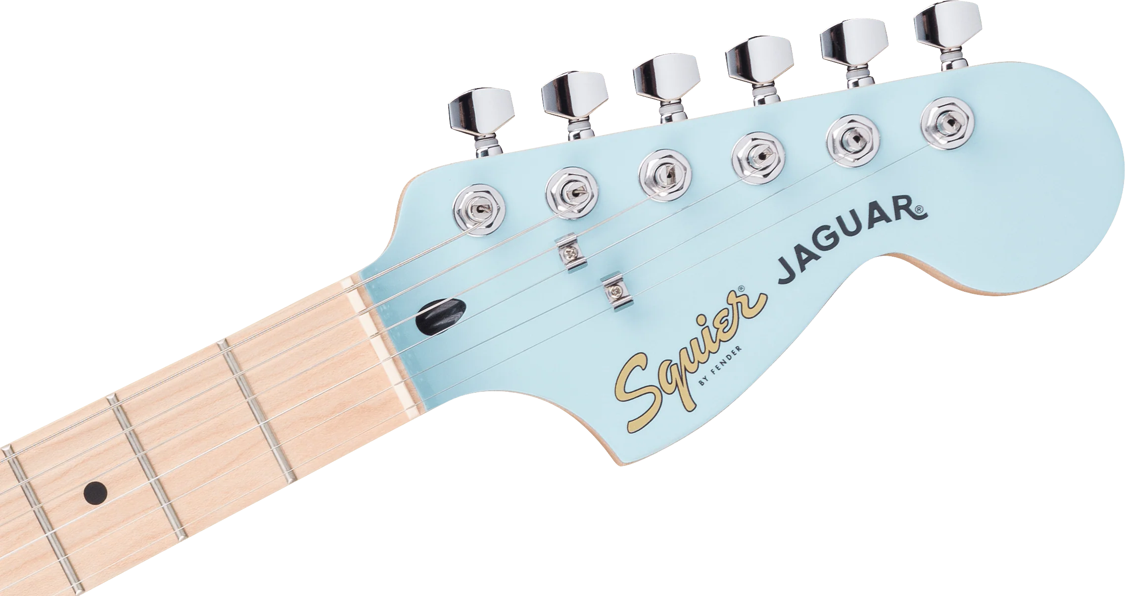Fender Squier FSR Affinity Series Jaguar Maple Fingerboard White Pickguard Matching Headstock Daphne Blue - Image 2