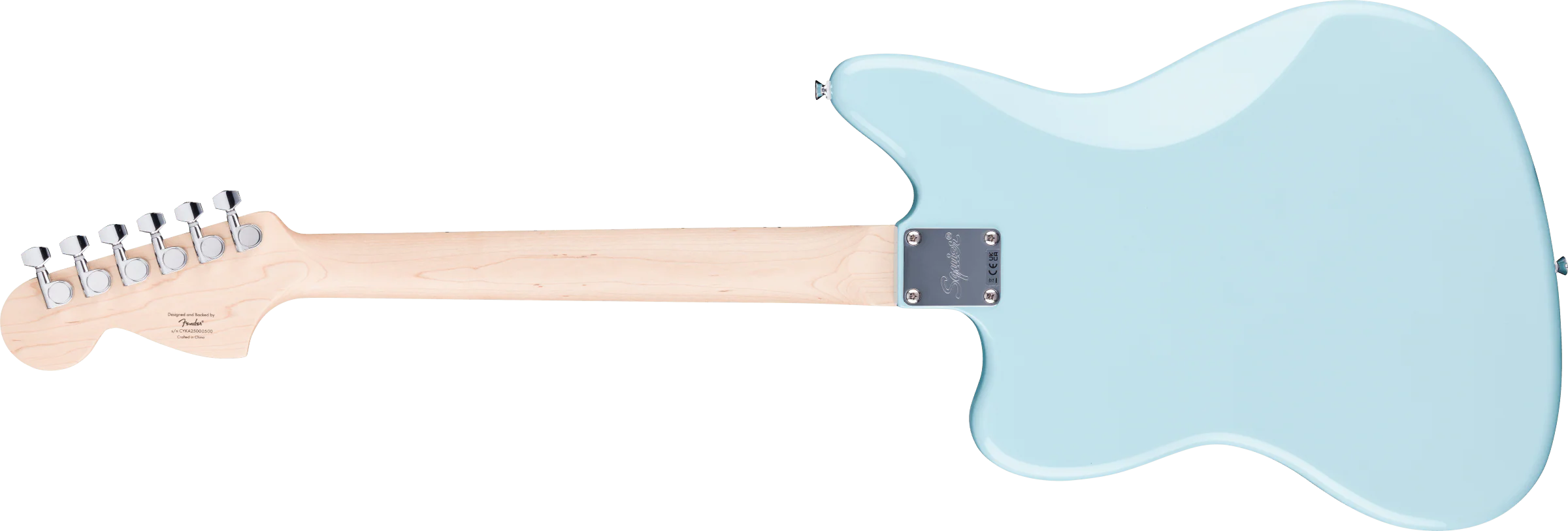 Fender Squier FSR Affinity Series Jaguar Maple Fingerboard White Pickguard Matching Headstock Daphne Blue - Image 5