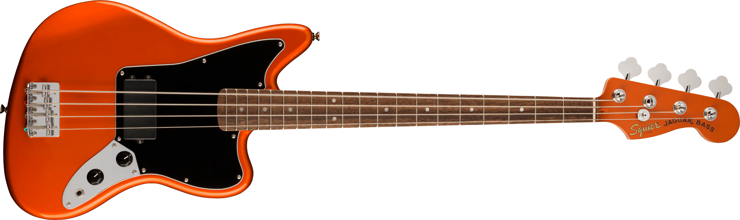 Fender Squier FSR Affinity Series Jaguar Bass H Laurel Fingerboard Black Pickguard Matching Headstock Metallic Orange - Image 4