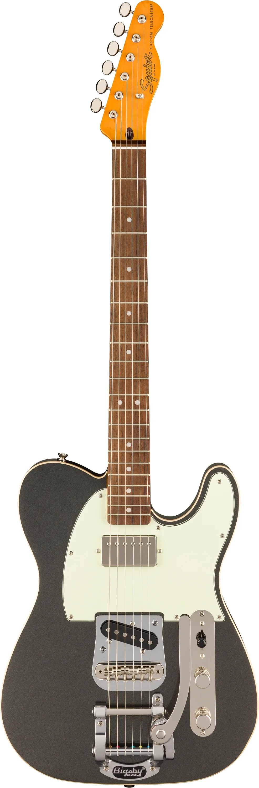Fender Squier FSR Classic Vibe '60s Custom Telecaster SH w/Bigsby - Charcoal Frost Metallic w/Matching Headstock - Image 2