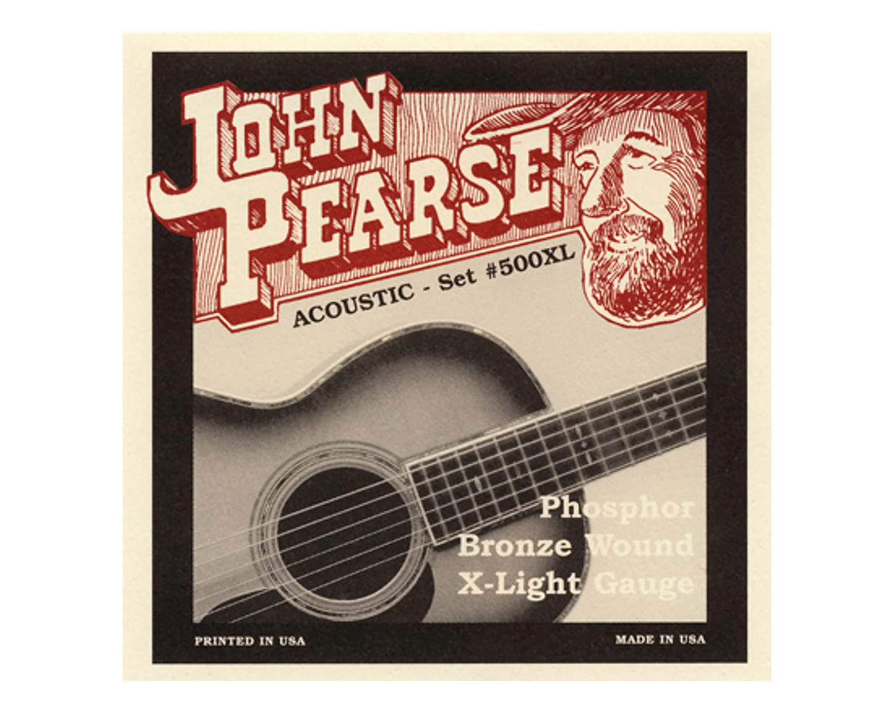 John Pearse 500XL 010-047 Extra Light Phosphor Bronze Acoustic Guitar Strings