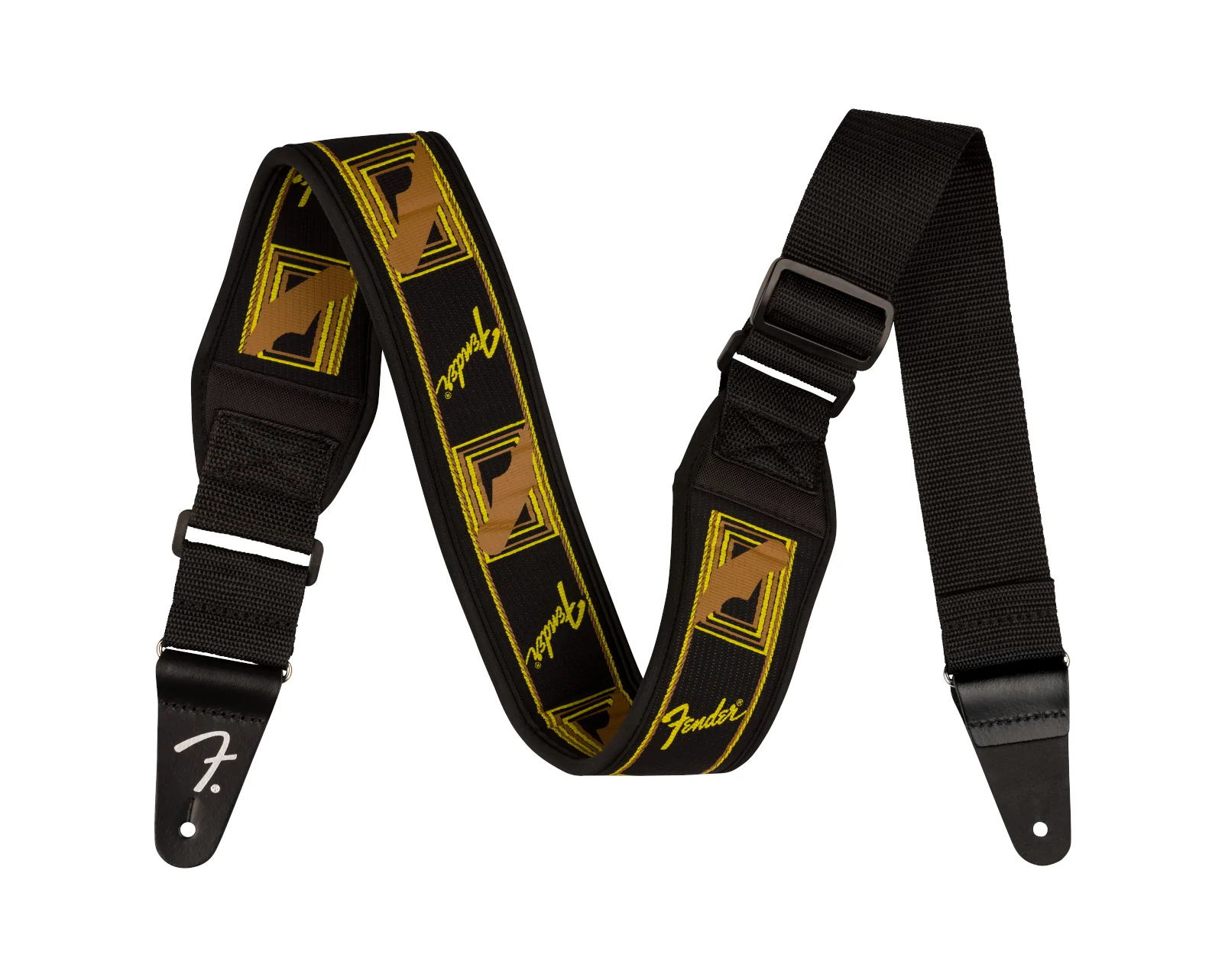 Fender Swell 2" Neoprene Strap Blk/Ylw/Brn