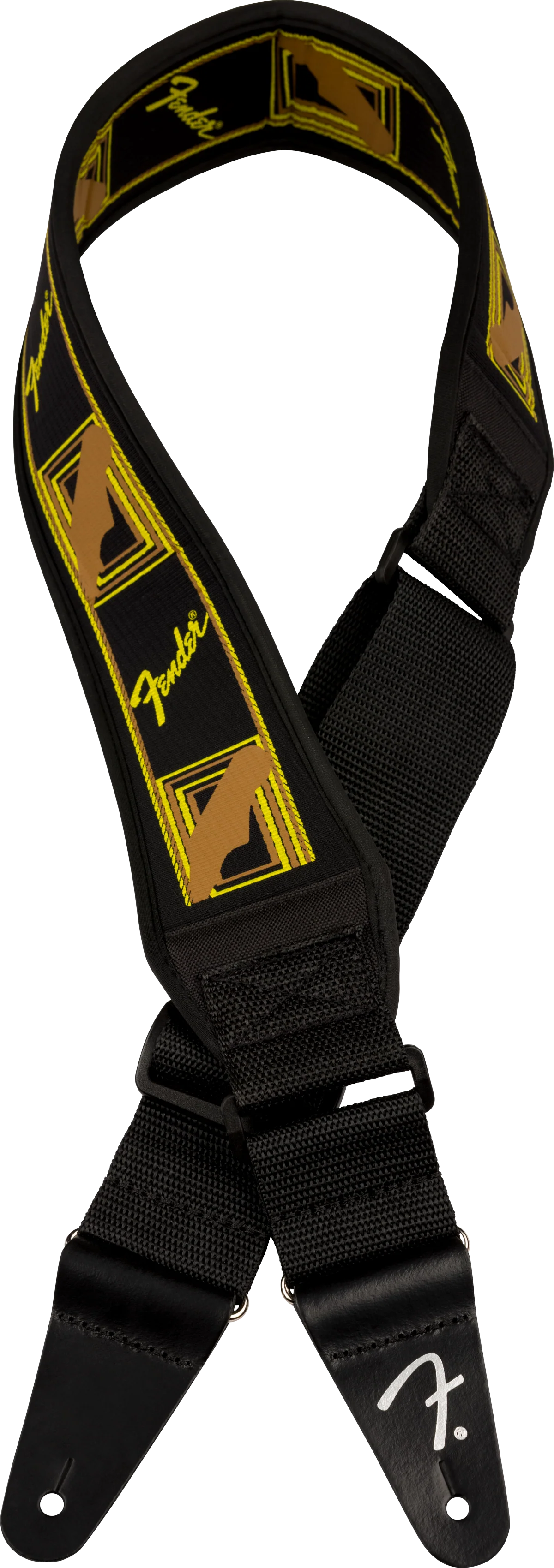 Fender Swell 2" Neoprene Strap Blk/Ylw/Brn - Image 2