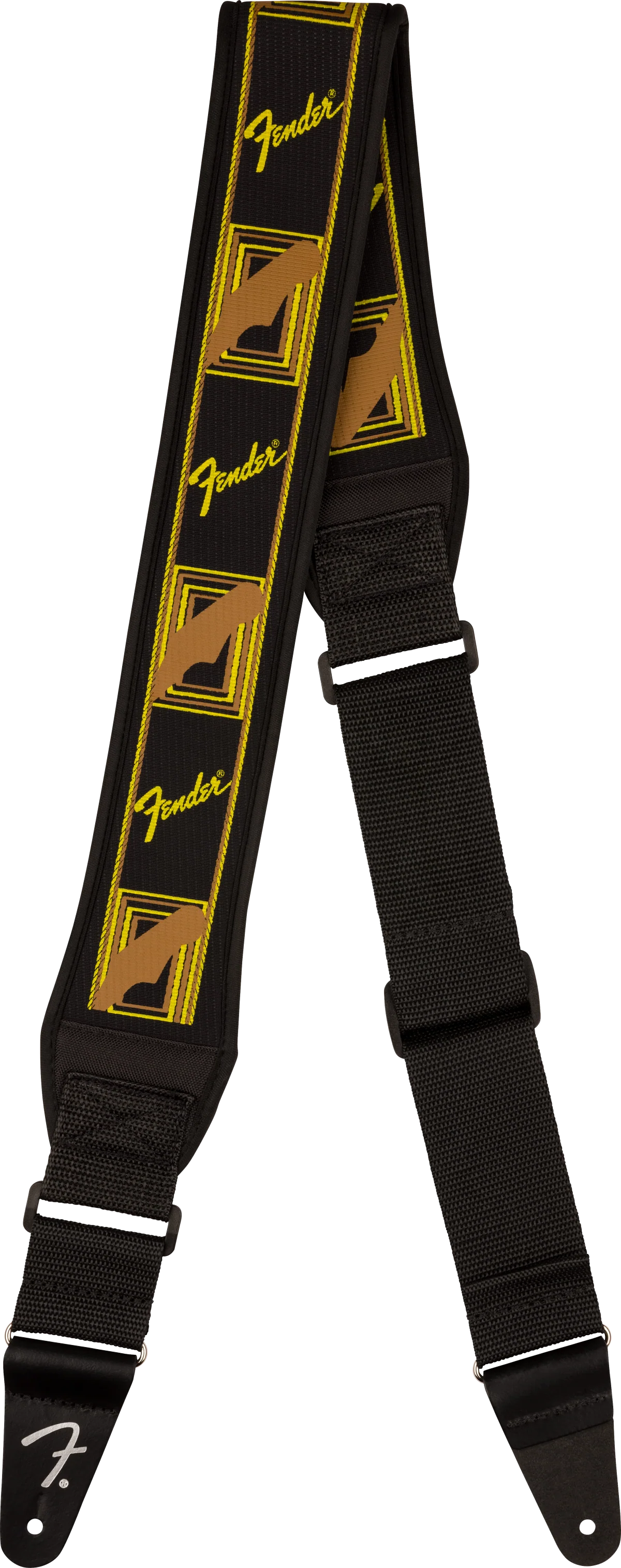 Fender Swell 2" Neoprene Strap Blk/Ylw/Brn - Image 3