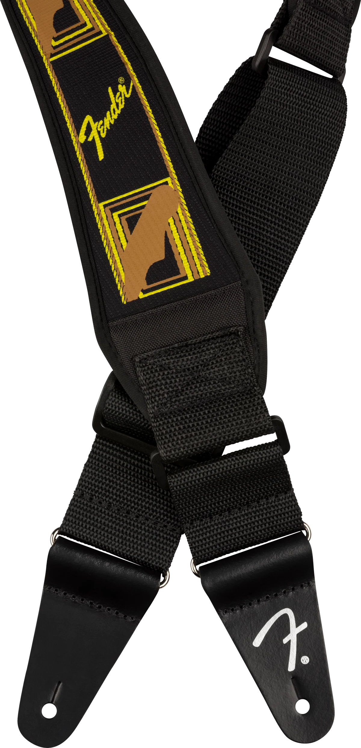 Fender Swell 2" Neoprene Strap Blk/Ylw/Brn - Image 5