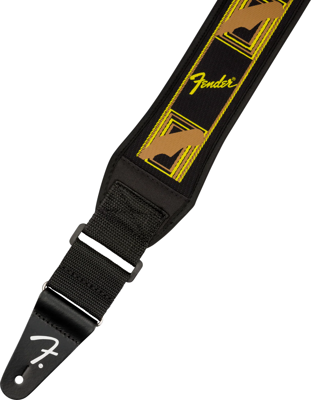 Fender Swell 2" Neoprene Strap Blk/Ylw/Brn - Image 6