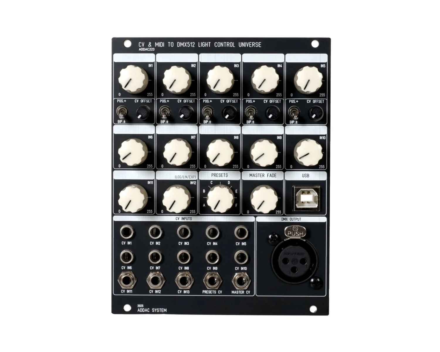 ADDAC System ADDAC223 CV & MIDI to DMX512 Light Control Universe