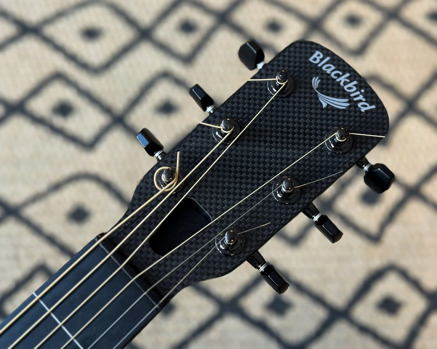 One of One Blackbird Super OM Custom Fretless Carbon Fibre Orchestral Model Acoustic Guitar w/Fishman TriplePlay MIDI Pickup - Image 5