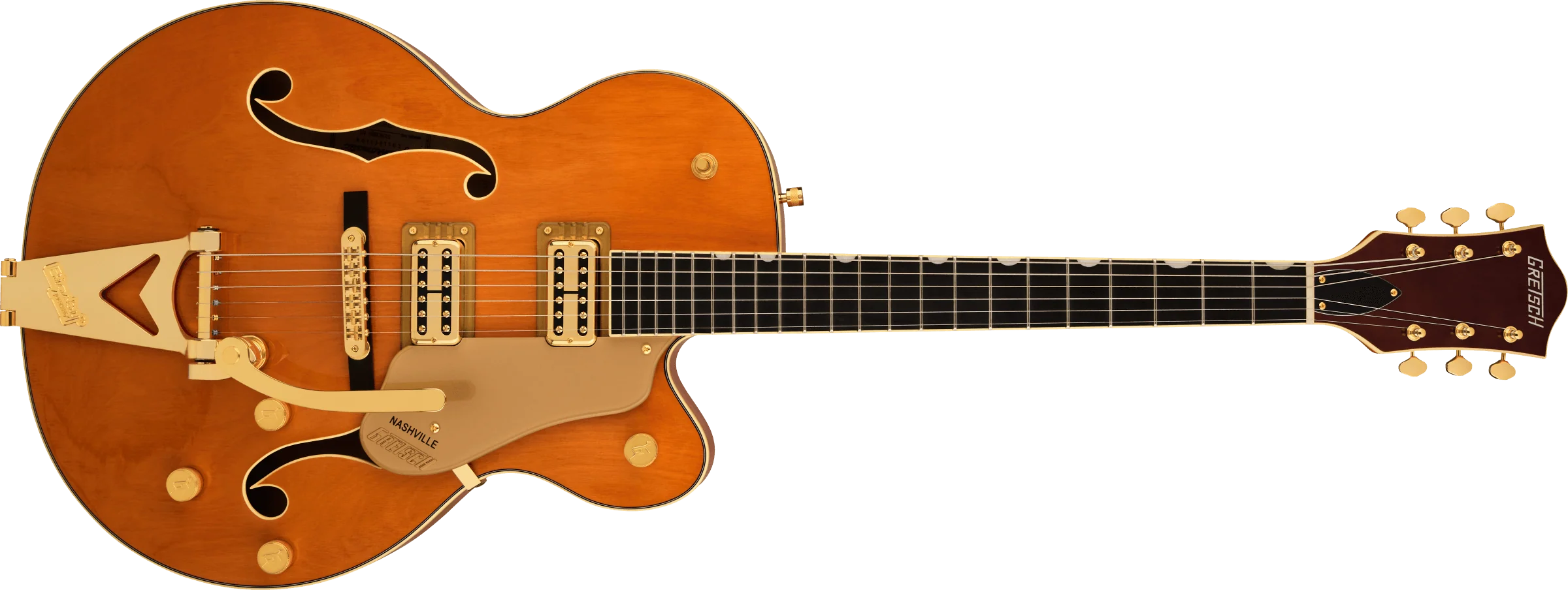 Gretsch Synchromatic Nashville Hollow Body Single-Cut with Bigsby Ebony Fingerboard - Orange Stain - Image 4