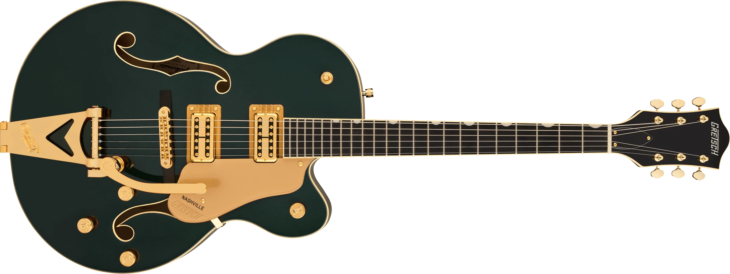Gretsch Synchromatic Nashville Hollow Body Single-Cut with Bigsby Ebony Fingerboard - Cadillac Green - Image 4