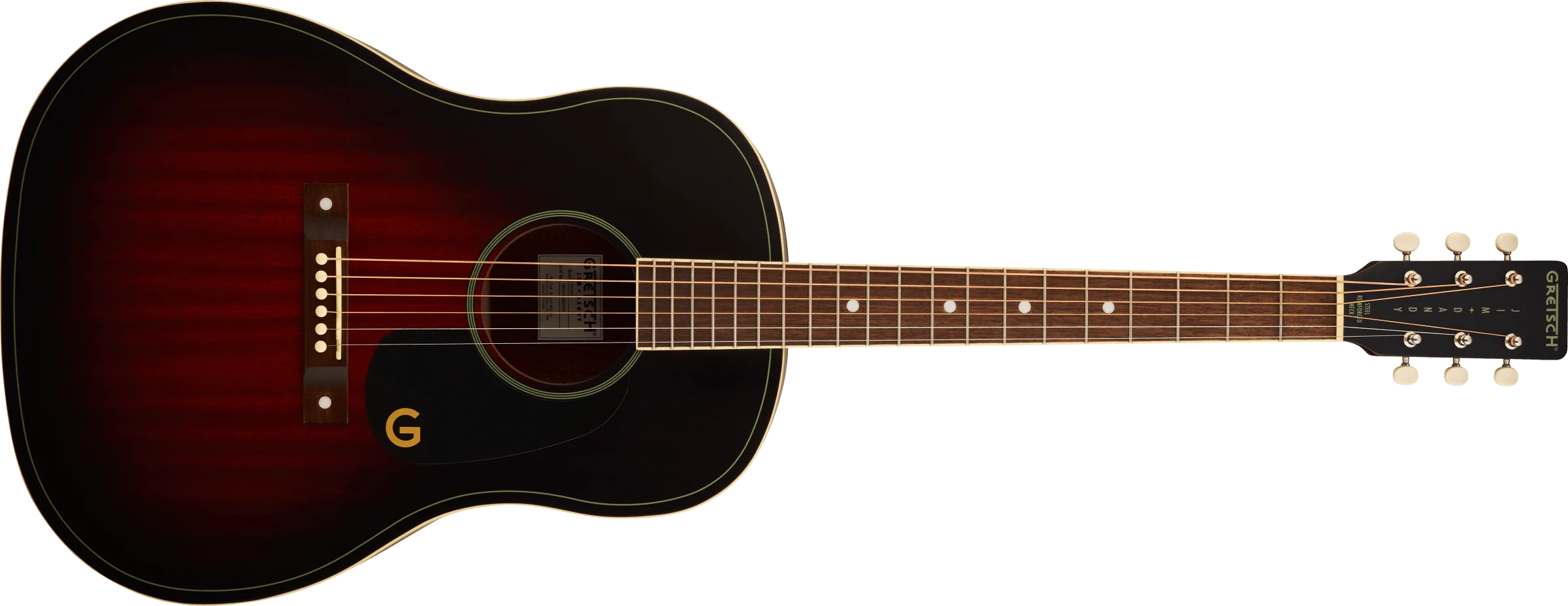 Gretsch Jim Dandy Dreadnought Walnut - Deep Cherry Burst - Image 4