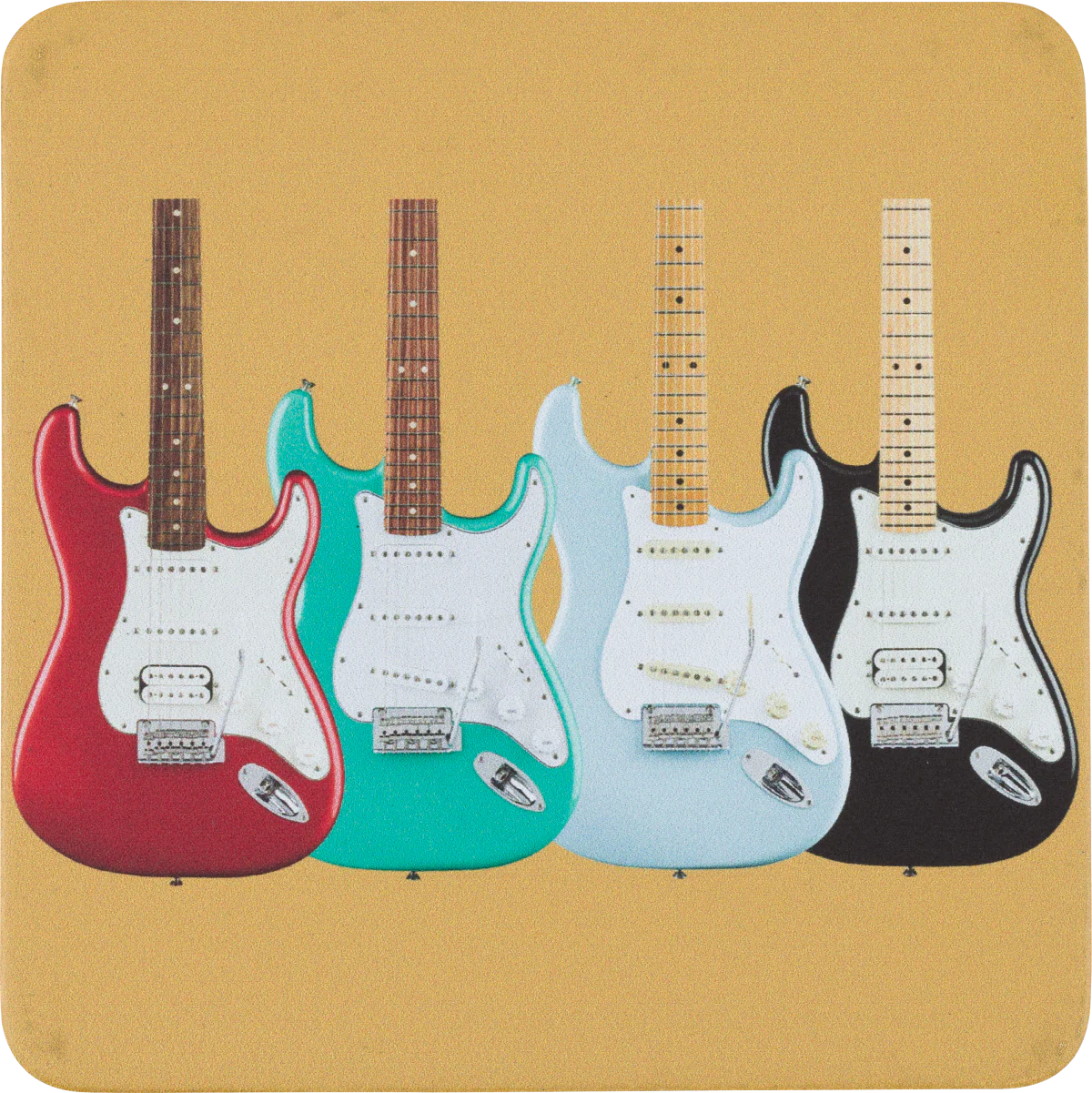 Fender Stratocaster Modern Design Coaster Set - Image 2