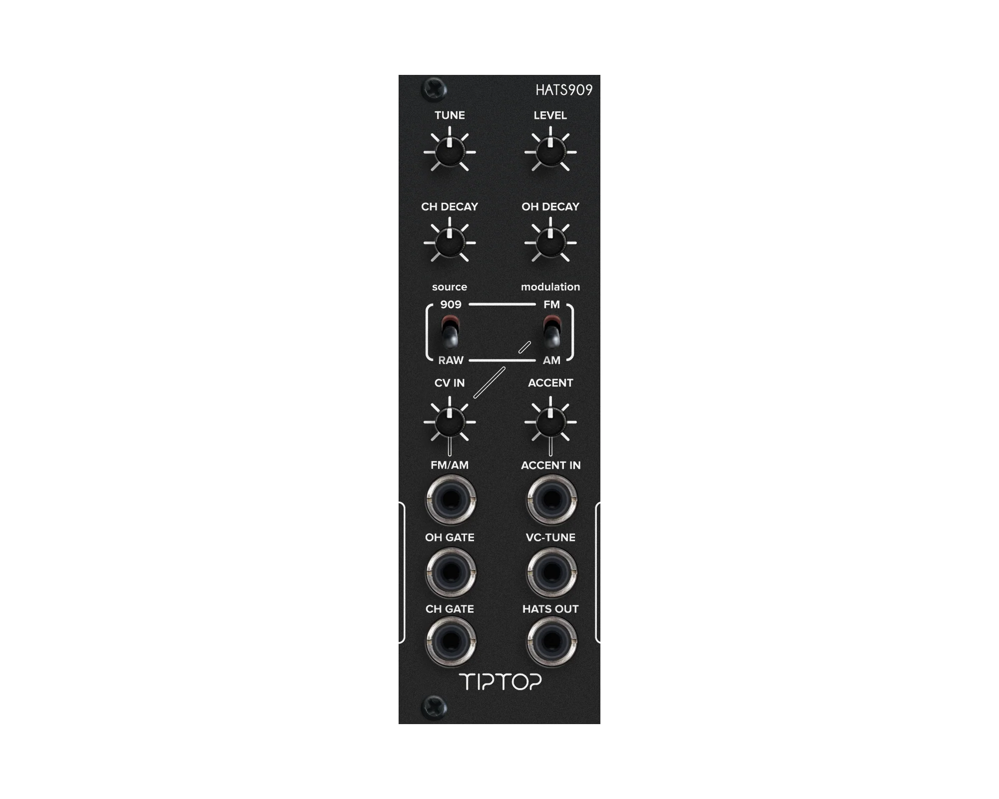 Tiptop Audio HATS909 TR909 Hi-Hats Generator - Black