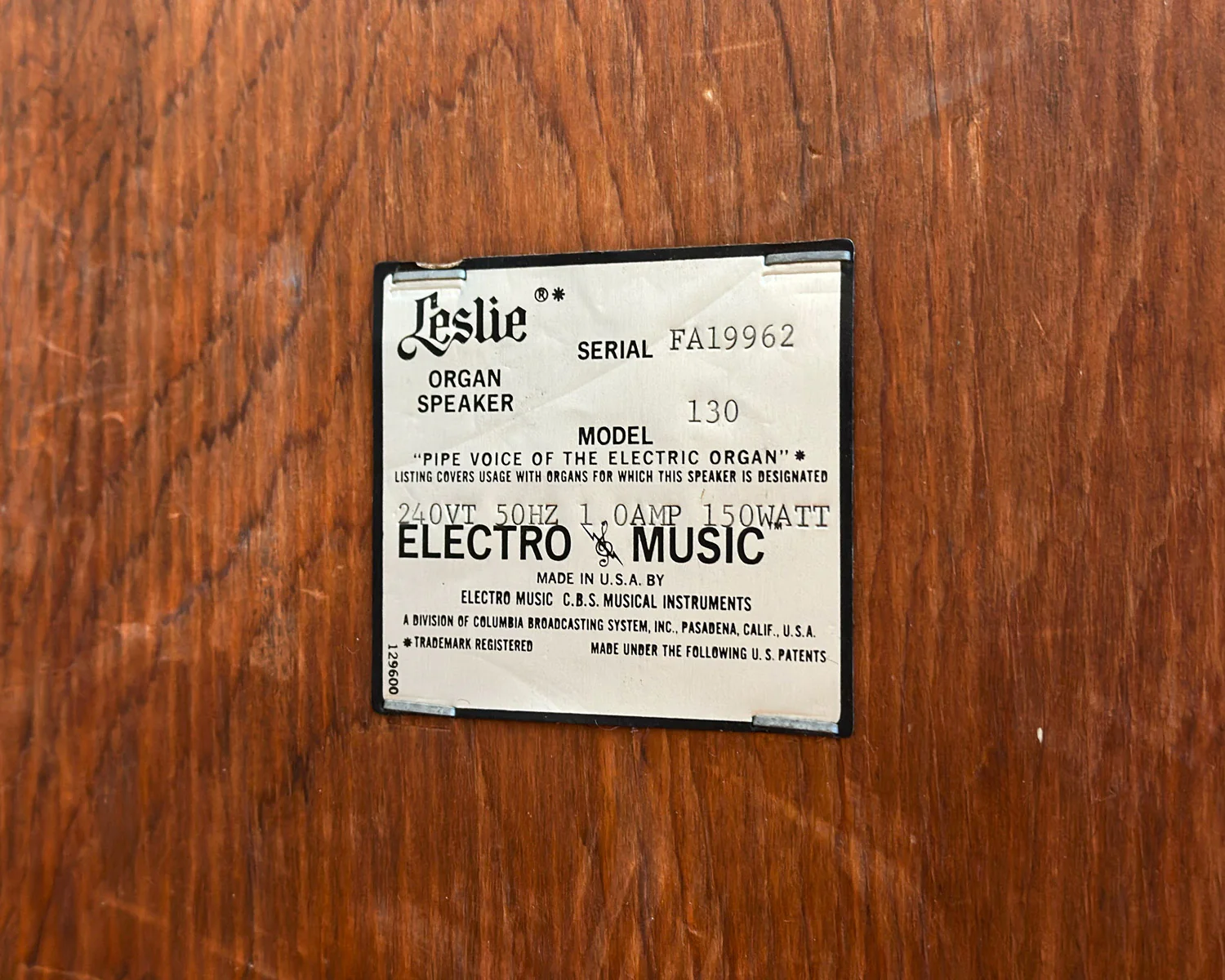 Leslie Model 130 Rotating Speaker Cabinet - Image 4
