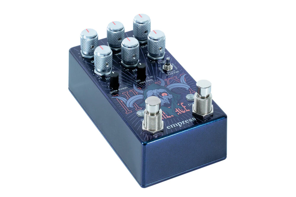 Empress Heavy Menace Distortion Pedal - Limited Edition Blue Purple Sparkle - Image 2