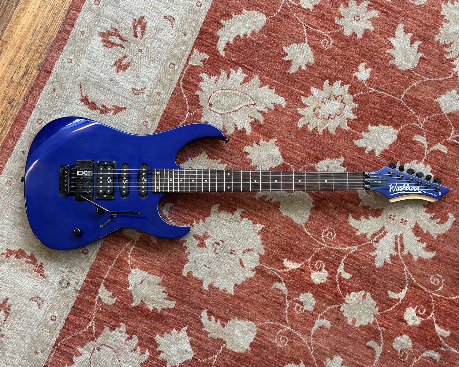 2000 Washburn WG-500 - Electric Blue w/ Licensed Floyd Rose Tremolo System - Image 3