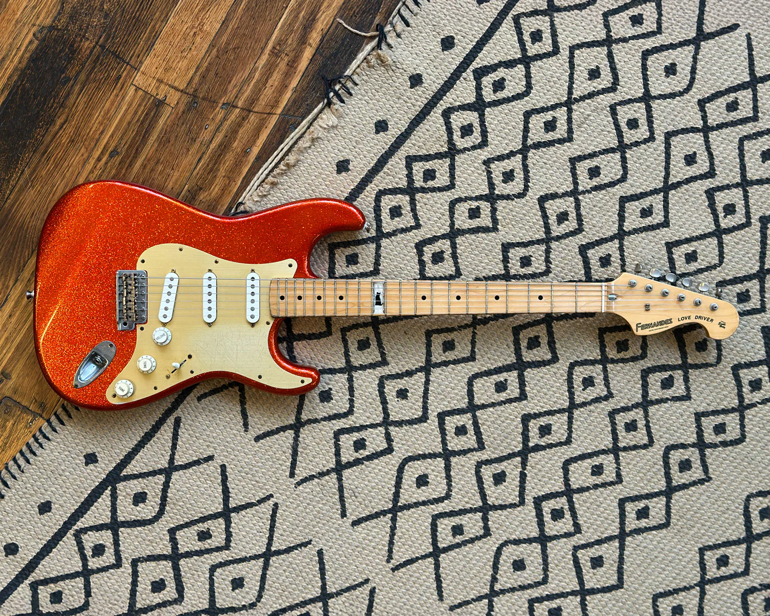 2001 Red Sparkle Fernandes LD-95KK Love Driver L`Arc-en-Ciel Ken Signature - Image 3