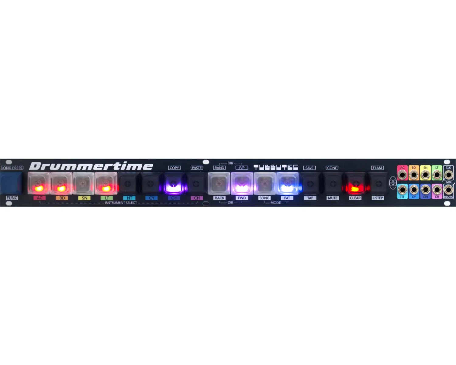 Tubbutec Drummertime 74HP 1U Clicky Buttons
