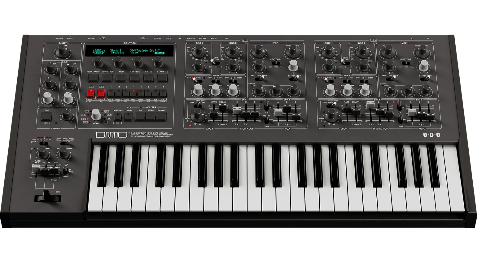 UDO DMNO 8-Voice Dual Timbre Synthesizer - Black - Image 2