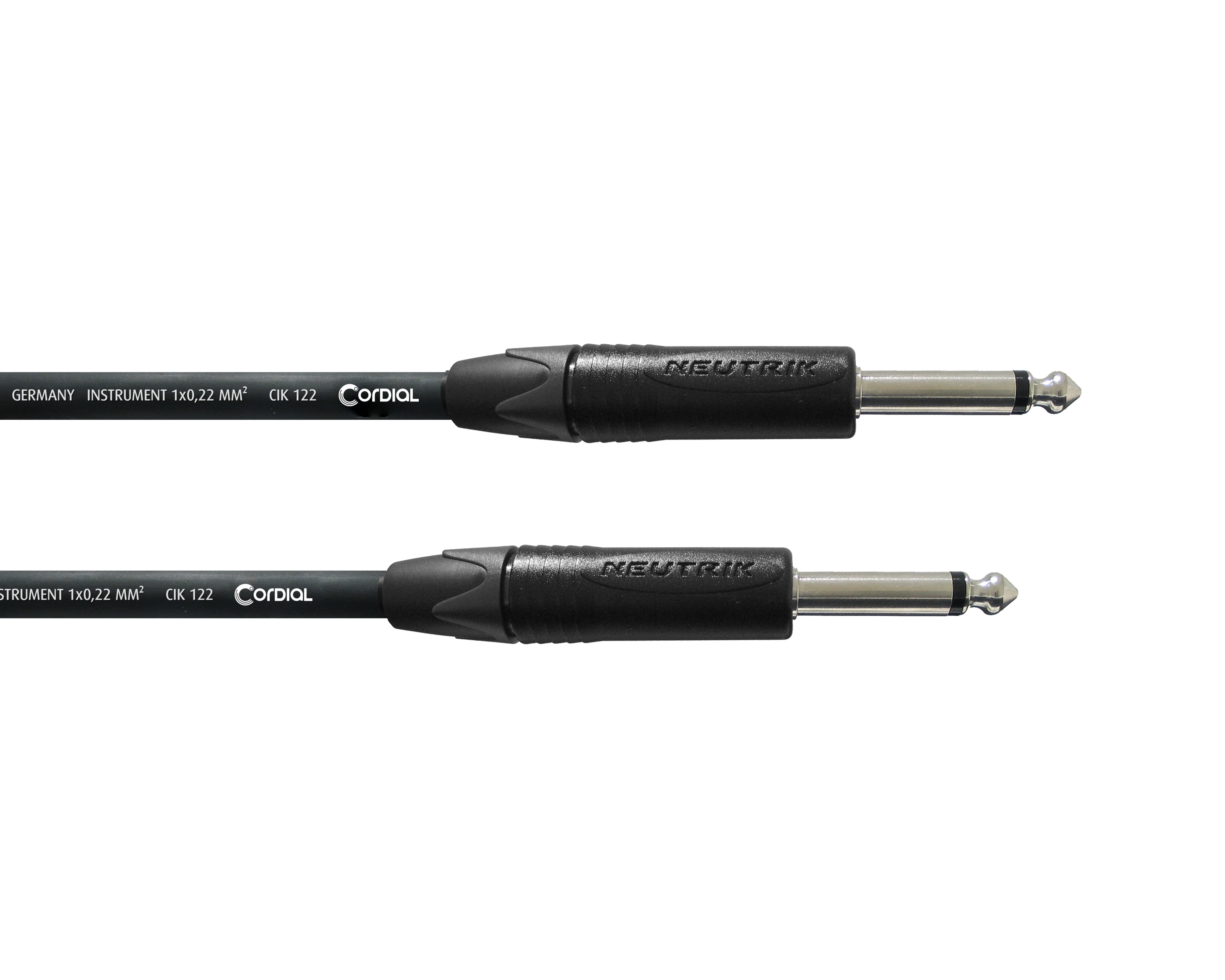 Cordial Select NEUTRIK 2x Plug 6.3mm Mono Black (3m)