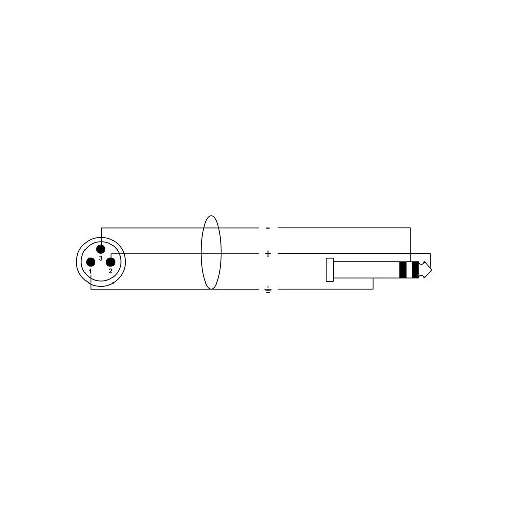 Cordial Select NEUTRIK XLR male to 6.3mm Stereo Black (5m) - Image 2